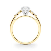 Opulent Engagment Ring With Peg Head Round Diamond Engagement Ring in 10K/14K gold and platinum with certified lab-grown or natural diamonds