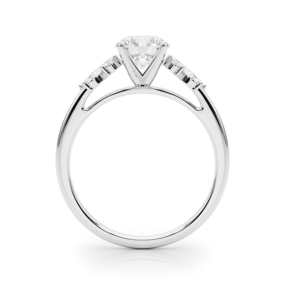 Opulent Engagment Ring With Peg Head Round Diamond Engagement Ring in 10K/14K gold and platinum with certified lab-grown or natural diamonds