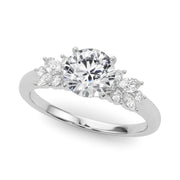 Opulent Engagment Ring With Peg Head Round Diamond Engagement Ring in 10K/14K gold and platinum with certified lab-grown or natural diamonds