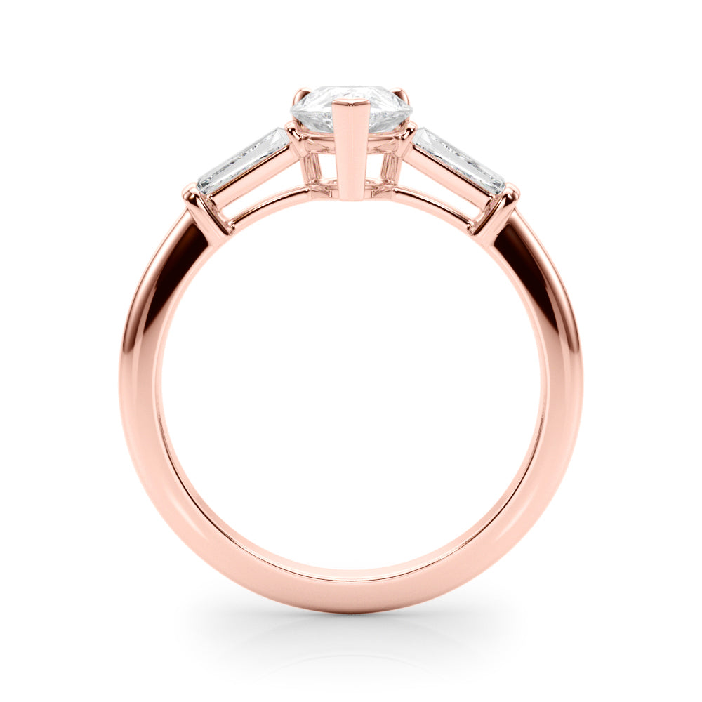 Pear Three-Stone Diamond Engagement Ring in 10K/14K gold and platinum with certified lab-grown or natural diamonds