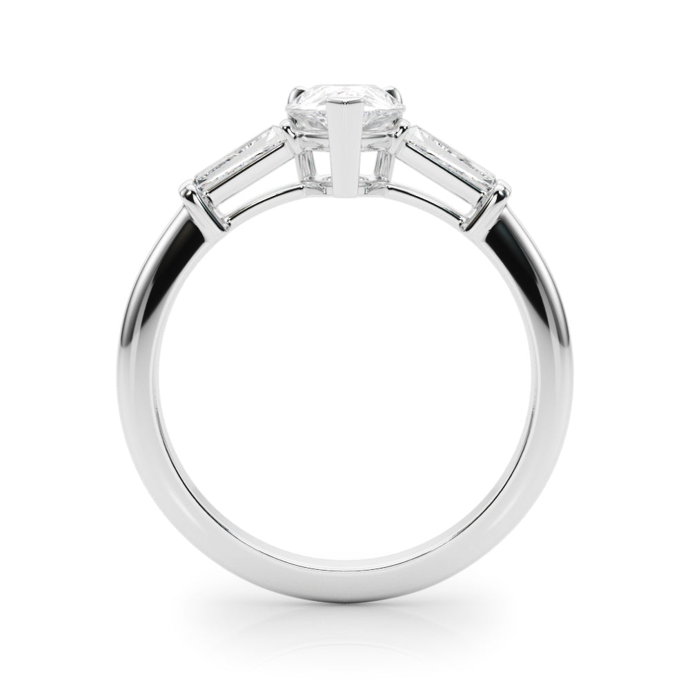 Pear Three-Stone Diamond Engagement Ring in 10K/14K gold and platinum with certified lab-grown or natural diamonds