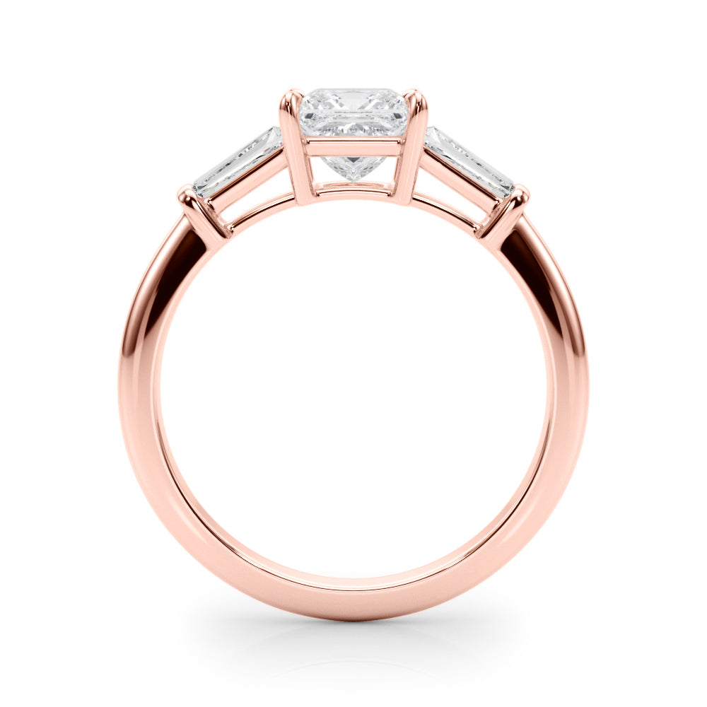 Three-Stone Princess Diamond Engagement Ring in 10K/14K gold and platinum with certified lab-grown or natural diamonds