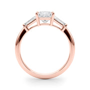 Three-Stone Princess Diamond Engagement Ring in 10K/14K gold and platinum with certified lab-grown or natural diamonds