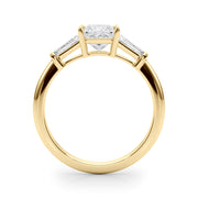 Three-Stone Princess Diamond Engagement Ring in 10K/14K gold and platinum with certified lab-grown or natural diamonds