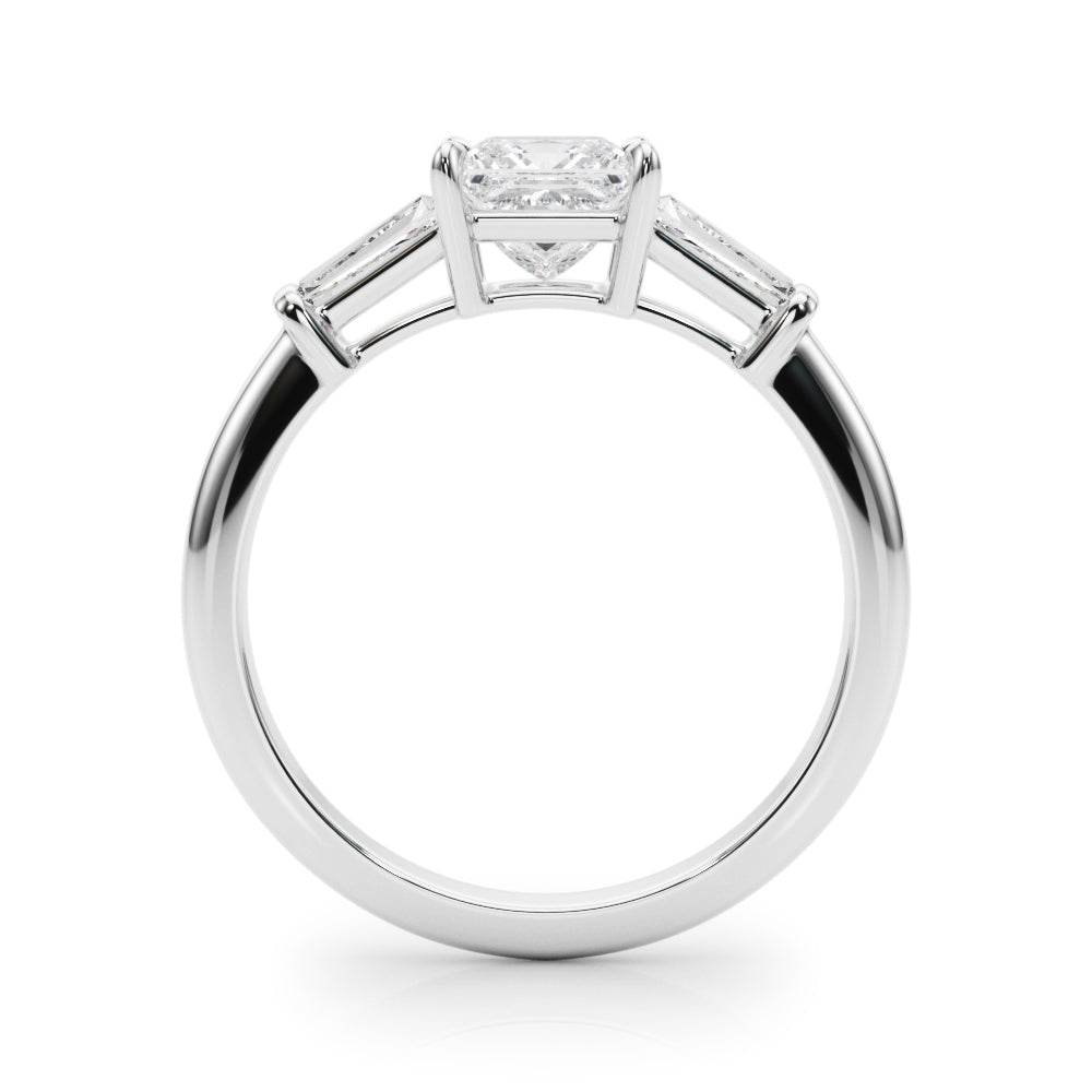 Three-Stone Princess Diamond Engagement Ring in 10K/14K gold and platinum with certified lab-grown or natural diamonds