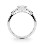 Three-Stone Princess Diamond Engagement Ring in 10K/14K gold and platinum with certified lab-grown or natural diamonds