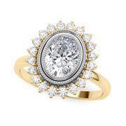 Enchanted Center Oval Diamond Engagement Ring in 10K/14K gold and platinum with certified lab-grown or natural diamonds
