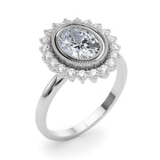 Enchanted Center Oval Diamond Engagement Ring in 10K/14K gold and platinum with certified lab-grown or natural diamonds