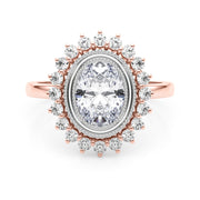 Enchanted Center Oval Diamond Engagement Ring in 10K/14K gold and platinum with certified lab-grown or natural diamonds