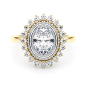 Enchanted Center Oval Diamond Engagement Ring in 10K/14K gold and platinum with certified lab-grown or natural diamonds