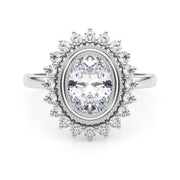 Enchanted Center Oval Diamond Engagement Ring in 10K/14K gold and platinum with certified lab-grown or natural diamonds