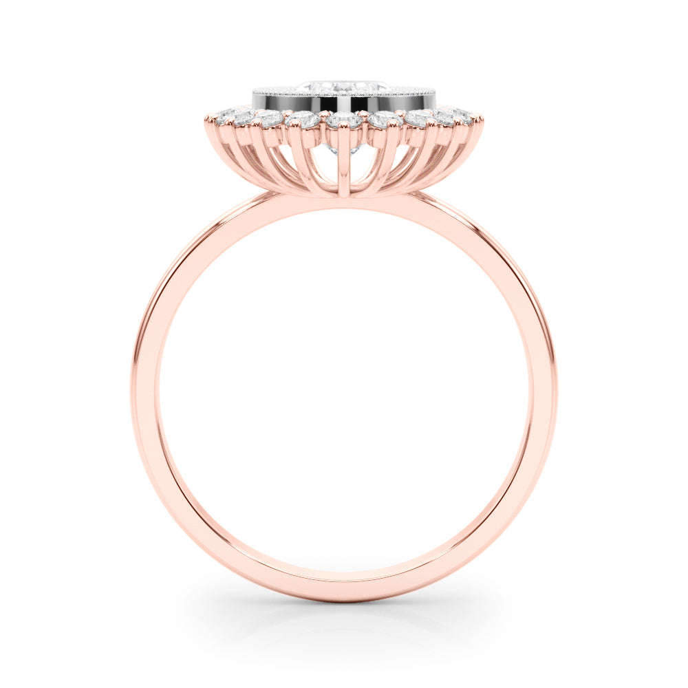 Enchanted Center Oval Diamond Engagement Ring in 10K/14K gold and platinum with certified lab-grown or natural diamonds