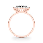 Enchanted Center Oval Diamond Engagement Ring in 10K/14K gold and platinum with certified lab-grown or natural diamonds