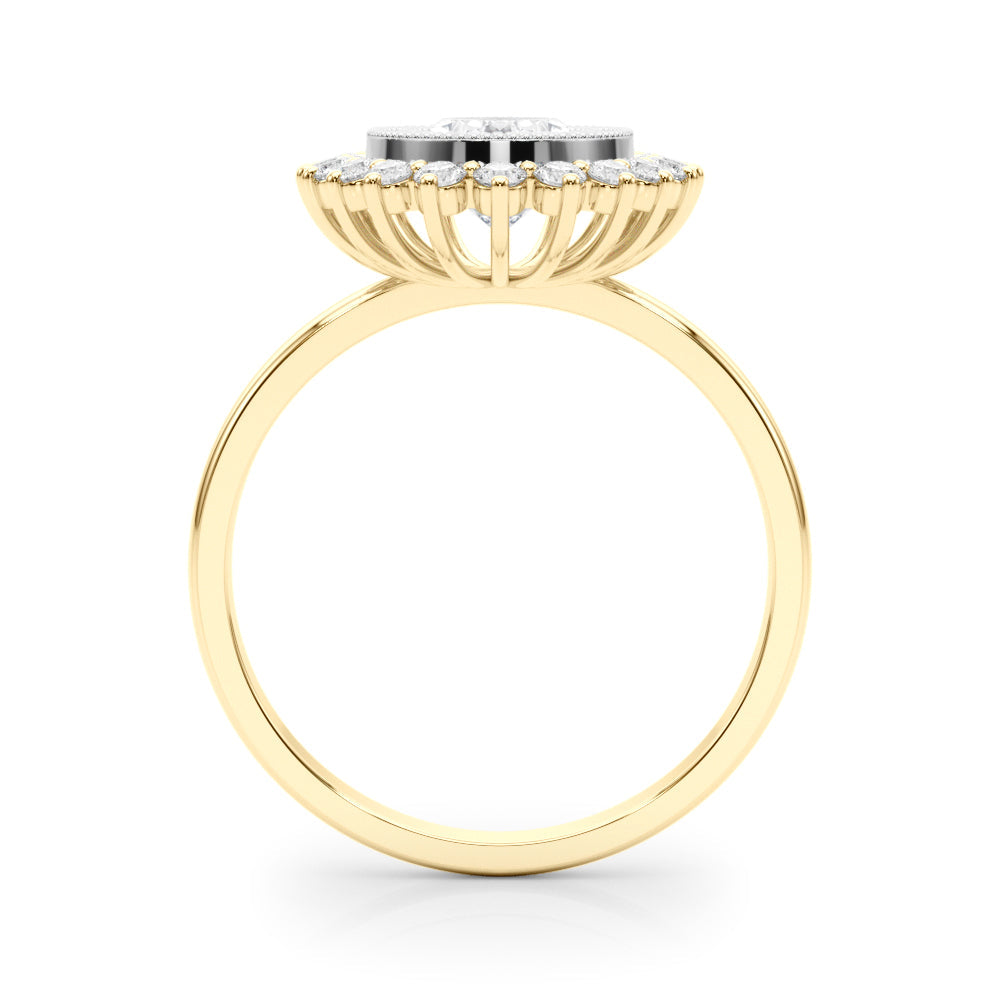 Enchanted Center Oval Diamond Engagement Ring in 10K/14K gold and platinum with certified lab-grown or natural diamonds