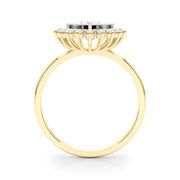 Enchanted Center Oval Diamond Engagement Ring in 10K/14K gold and platinum with certified lab-grown or natural diamonds