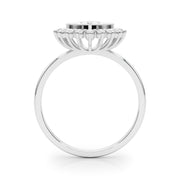 Enchanted Center Oval Diamond Engagement Ring in 10K/14K gold and platinum with certified lab-grown or natural diamonds