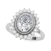 Enchanted Center Oval Diamond Engagement Ring in 10K/14K gold and platinum with certified lab-grown or natural diamonds
