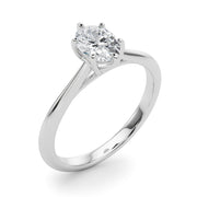 Crowned Solitaire Ovals Oval Diamond Engagement Ring in 10K/14K gold and platinum with certified lab-grown or natural diamonds