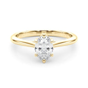 Crowned Solitaire Ovals Oval Diamond Engagement Ring in 10K/14K gold and platinum with certified lab-grown or natural diamonds