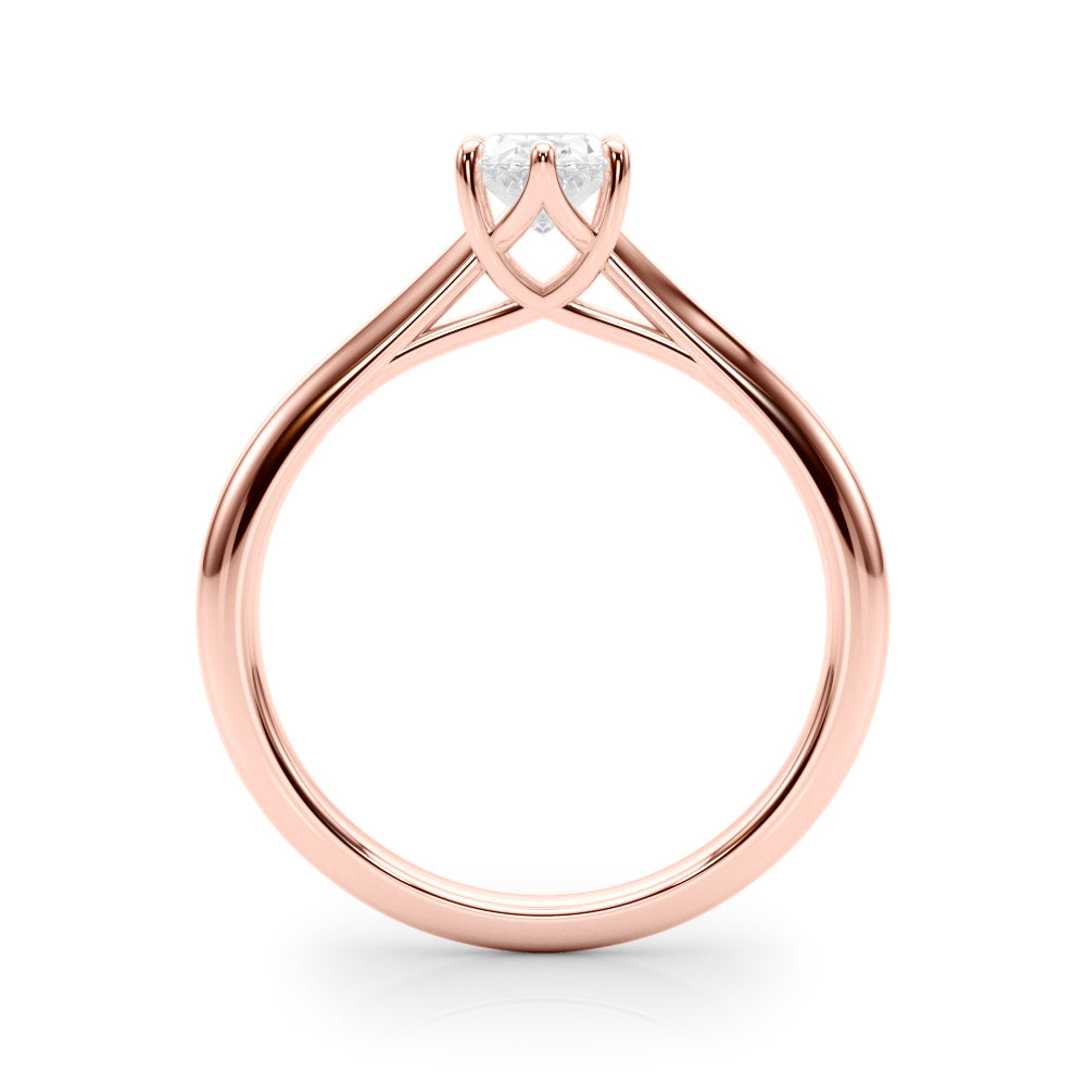 Crowned Solitaire Ovals Oval Diamond Engagement Ring in 10K/14K gold and platinum with certified lab-grown or natural diamonds