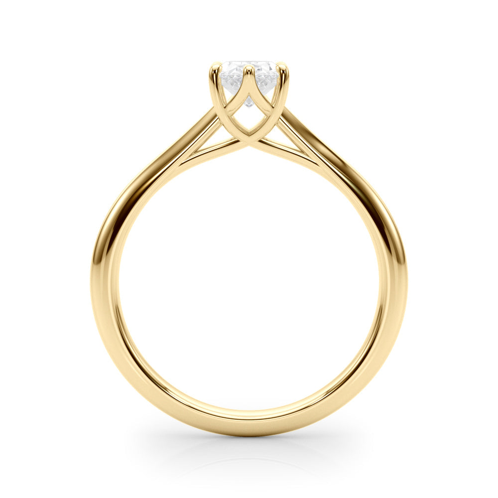 Crowned Solitaire Ovals Oval Diamond Engagement Ring in 10K/14K gold and platinum with certified lab-grown or natural diamonds