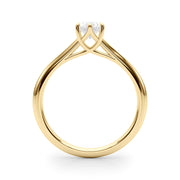 Crowned Solitaire Ovals Oval Diamond Engagement Ring in 10K/14K gold and platinum with certified lab-grown or natural diamonds