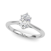 Crowned Solitaire Ovals Oval Diamond Engagement Ring in 10K/14K gold and platinum with certified lab-grown or natural diamonds