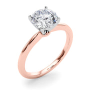 Refined Solitaire For Peg Head Round Diamond Engagement Ring in 10K/14K gold and platinum with certified lab-grown or natural diamonds