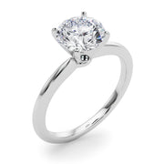 Refined Solitaire For Peg Head Round Diamond Engagement Ring in 10K/14K gold and platinum with certified lab-grown or natural diamonds
