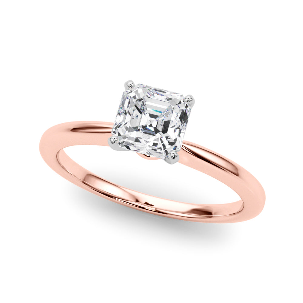 Refined Solitaire For Peg Head Round Diamond Engagement Ring in 10K/14K gold and platinum with certified lab-grown or natural diamonds