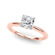 Refined Solitaire For Peg Head Round Diamond Engagement Ring in 10K/14K gold and platinum with certified lab-grown or natural diamonds