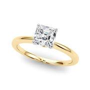 Refined Solitaire For Peg Head Round Diamond Engagement Ring in 10K/14K gold and platinum with certified lab-grown or natural diamonds