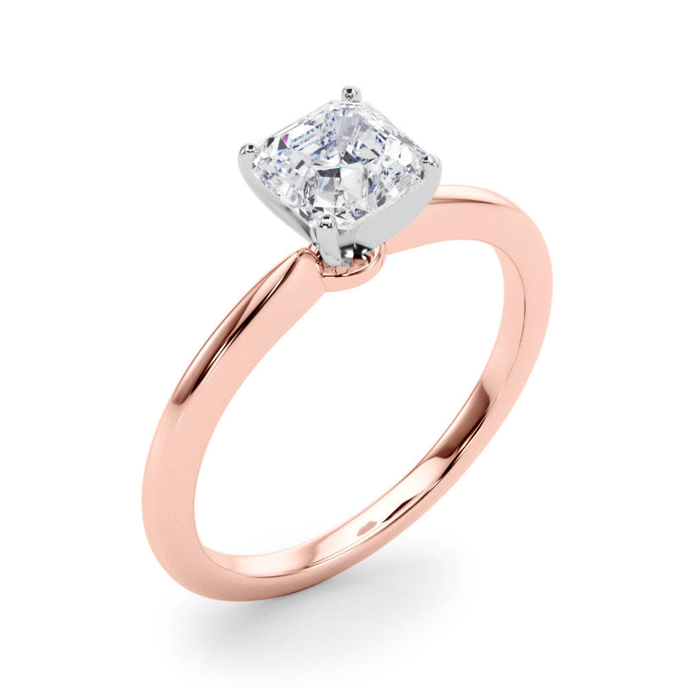 Refined Solitaire For Peg Head Round Diamond Engagement Ring in 10K/14K gold and platinum with certified lab-grown or natural diamonds