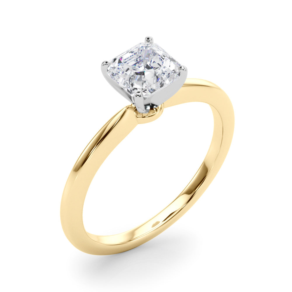 Refined Solitaire For Peg Head Round Diamond Engagement Ring in 10K/14K gold and platinum with certified lab-grown or natural diamonds