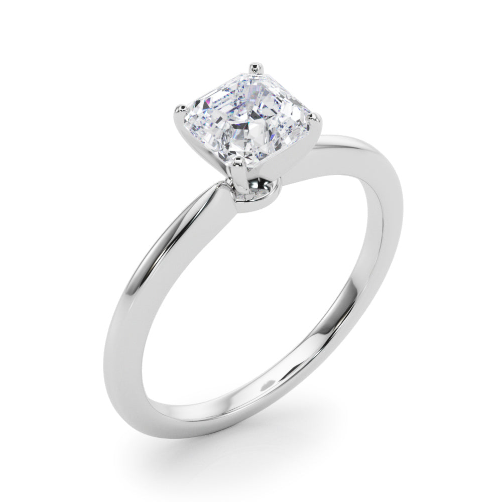 Refined Solitaire For Peg Head Round Diamond Engagement Ring in 10K/14K gold and platinum with certified lab-grown or natural diamonds