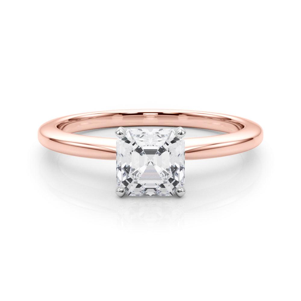 Refined Solitaire For Peg Head Round Diamond Engagement Ring in 10K/14K gold and platinum with certified lab-grown or natural diamonds
