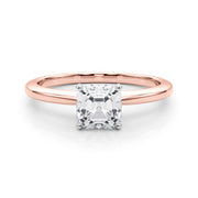 Refined Solitaire For Peg Head Round Diamond Engagement Ring in 10K/14K gold and platinum with certified lab-grown or natural diamonds