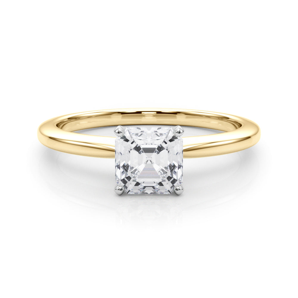Refined Solitaire For Peg Head Round Diamond Engagement Ring in 10K/14K gold and platinum with certified lab-grown or natural diamonds