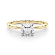 Refined Solitaire For Peg Head Round Diamond Engagement Ring in 10K/14K gold and platinum with certified lab-grown or natural diamonds