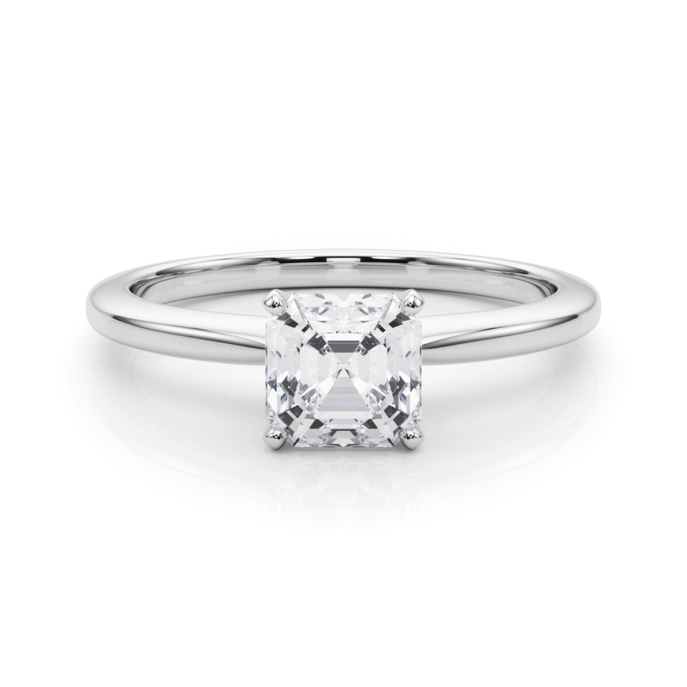 Refined Solitaire For Peg Head Round Diamond Engagement Ring in 10K/14K gold and platinum with certified lab-grown or natural diamonds
