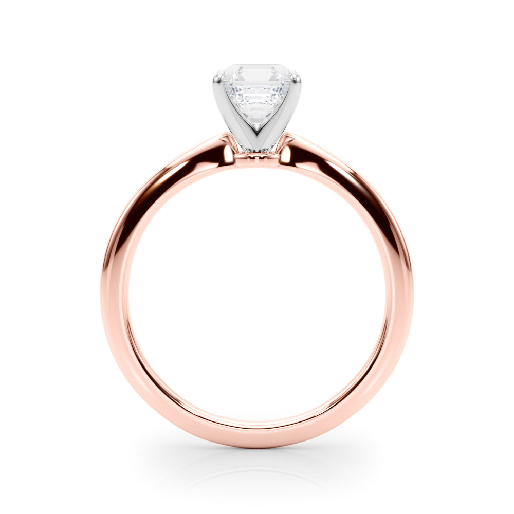 Refined Solitaire For Peg Head Round Diamond Engagement Ring in 10K/14K gold and platinum with certified lab-grown or natural diamonds