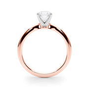 Refined Solitaire For Peg Head Round Diamond Engagement Ring in 10K/14K gold and platinum with certified lab-grown or natural diamonds