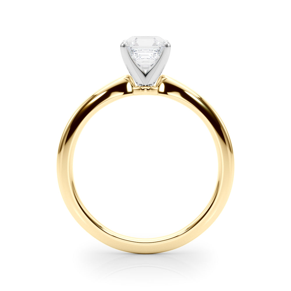 Refined Solitaire For Peg Head Round Diamond Engagement Ring in 10K/14K gold and platinum with certified lab-grown or natural diamonds