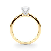 Refined Solitaire For Peg Head Round Diamond Engagement Ring in 10K/14K gold and platinum with certified lab-grown or natural diamonds