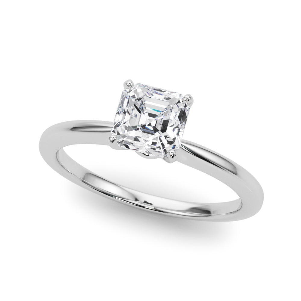 Refined Solitaire For Peg Head Round Diamond Engagement Ring in 10K/14K gold and platinum with certified lab-grown or natural diamonds