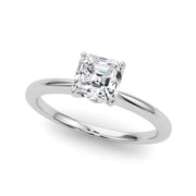 Refined Solitaire For Peg Head Round Diamond Engagement Ring in 10K/14K gold and platinum with certified lab-grown or natural diamonds