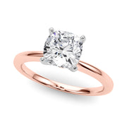 Refined Solitaire For Peg Head Round Diamond Engagement Ring in 10K/14K gold and platinum with certified lab-grown or natural diamonds