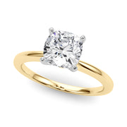 Refined Solitaire For Peg Head Round Diamond Engagement Ring in 10K/14K gold and platinum with certified lab-grown or natural diamonds