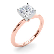 Refined Solitaire For Peg Head Round Diamond Engagement Ring in 10K/14K gold and platinum with certified lab-grown or natural diamonds