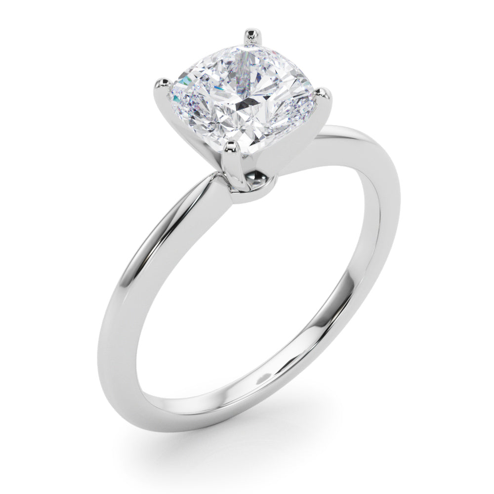 Refined Solitaire For Peg Head Round Diamond Engagement Ring in 10K/14K gold and platinum with certified lab-grown or natural diamonds